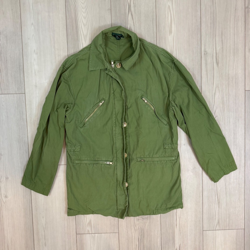 J.Crew Mens Olive Green Cotton Field Utility Jacket Size S